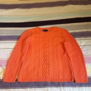 Brand New Jones New York Vibrant Orange Crewneck Sweater
